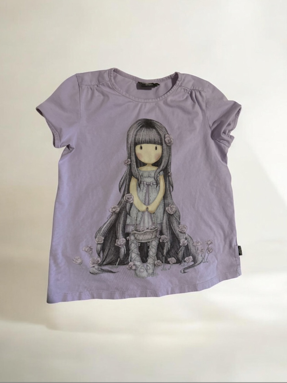 Gorjuss Santoro girls' Lavender Illustrated Doll Graphic Tee